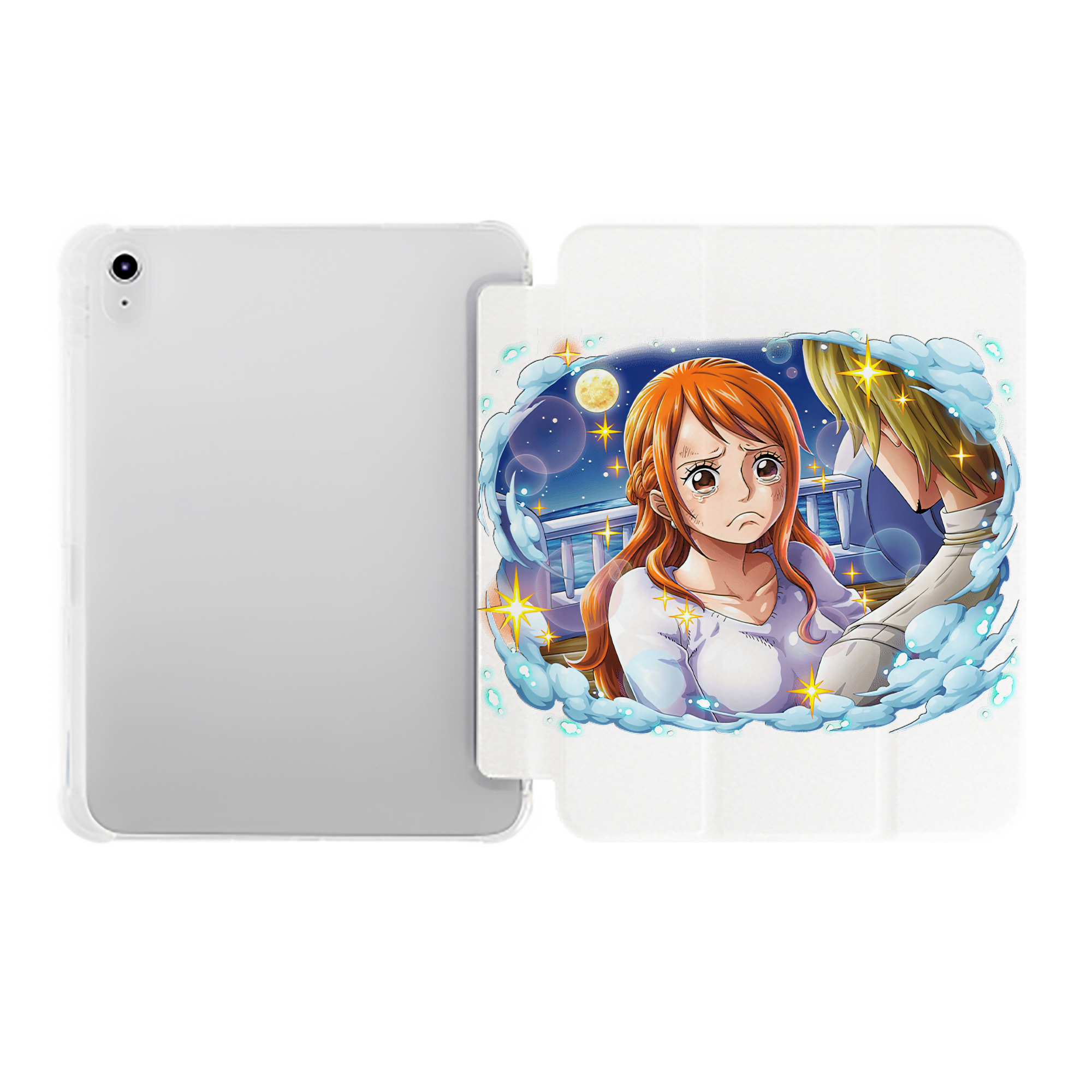 （画像用） ワンピース ナミ ONE PIECE Nami IPad ケース ペン収納付き 三つ折りスタンド PUレザー×シリコン 対応機種9.5/10.5/10.9インチ